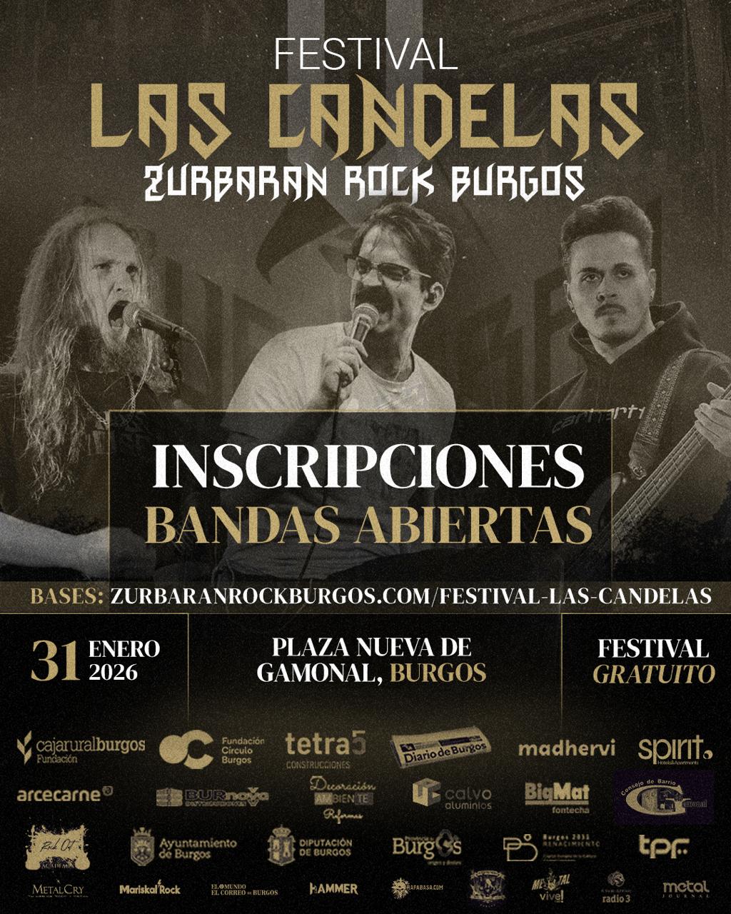 5ª EDICIÓN DEL FESTIVAL «LAS CANDELAS – ZURBARÁN ROCK BURGOS»